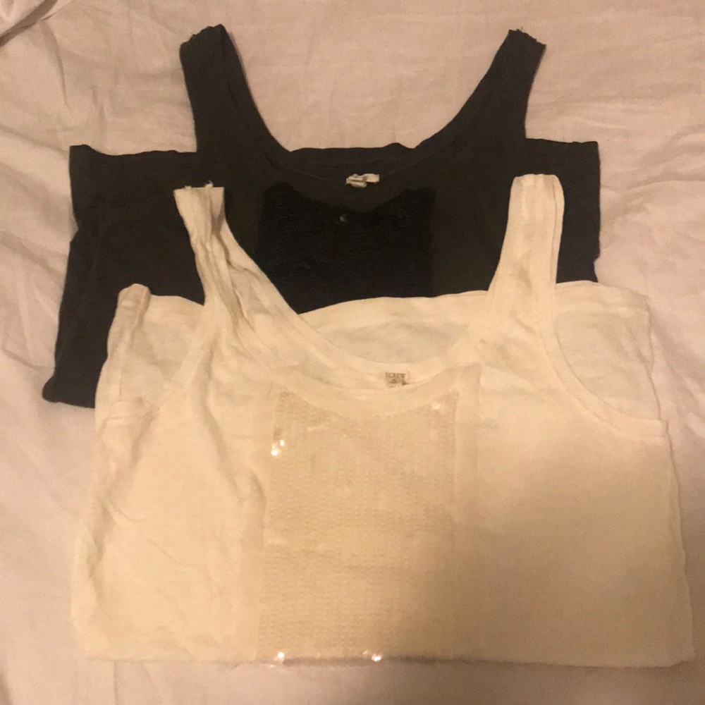 Set of J. Crew Sequin Tanks Sz Small NWT